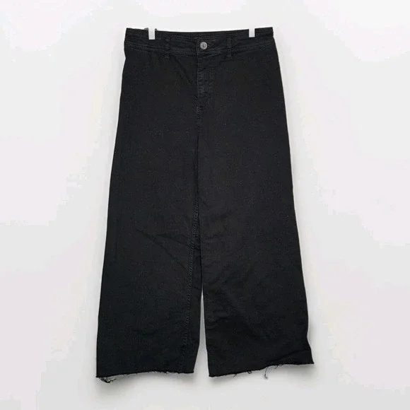 Antonio Melani Alexandra Twill High Rise Wide Leg Raw Hem Cropped Chino Pant 8 - Picture 4 of 11